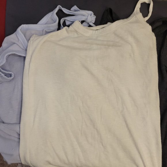 LOT OF 3 AERIE CAMASOL TOPS-WHITE - LIGHT BLUE - DARK GRAY -3 FOR 1 PRICE - Picture 4 of 8